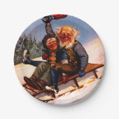 Kerst Sleigh Ride met Bier Wilhelm Larsen Papieren Bordje (Voorkant)