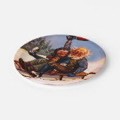 Kerst Sleigh Ride met Bier Wilhelm Larsen Papieren Bordje (Gekanteld)