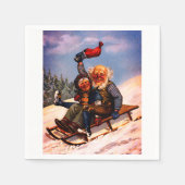 Kerst Sleigh Ride met Bier Wilhelm Larsen Servet (Voorkant)