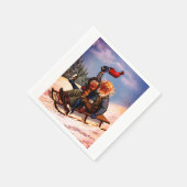 Kerst Sleigh Ride met Bier Wilhelm Larsen Servet (Hoek)