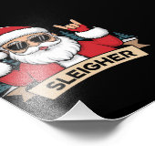Kerst Sleigher Kerstman Rock Kerstmis Rocker Foto Afdruk (Hoek)