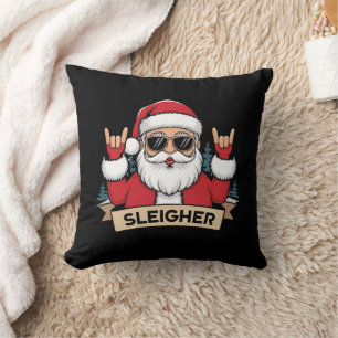 Kerst Sleigher Kerstman Rock Xmas Rocker  Kussen