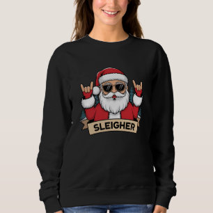 Kerst Sleigher Kerstman Rock Xmas Rocker Trui