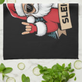 Kerst Sleighers Kerstman Rock Kerstmis Rocker  Theedoek (Gevouwen)