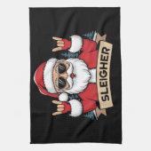 Kerst Sleighers Kerstman Rock Kerstmis Rocker  Theedoek (Verticaal)