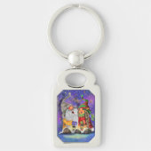 Kerst Sleutelhanger Gift met Happy Gnomes (Voorkant)