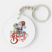Kerst sleutelhanger met kabouter en sneeuwbol (Achterkant)