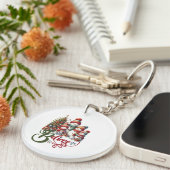 Kerst sleutelhanger met sneeuwpop Believe (Voorkant Rechts)