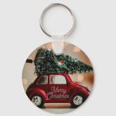 Kerst sleutelhanger met vintage auto – vrolijk ker (Achterkant)