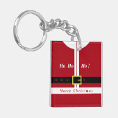 Kerst Sleutelhangers Gift met Funny Santa Design (Voorkant Links)