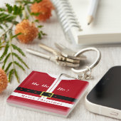 Kerst Sleutelhangers Gift met Funny Santa Design (Voorkant Rechts)