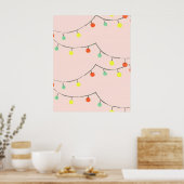 Kerst Slinger Licht Poster (Keuken)