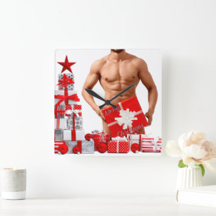 Kerst SlipperyJoe gay pride cadeaus LGBTQIA verpak Vierkante Klok