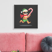 Kerst Sloth Elf Pepermunt Snoepstok Shirt Gi Canvas Afdruk (Insitu (Woonkamer))