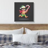 Kerst Sloth Elf Pepermunt Snoepstok Shirt Gi Canvas Afdruk (Insitu (Slaapkamer))