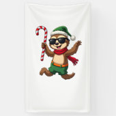 Kerst Sloth Elf Pepermunt Snoepstok Shirt Gi Spandoek (Verticaal)