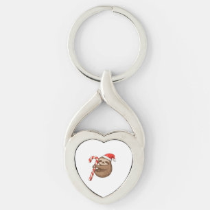 Kerst Sloth Hugende Kerststok Klassiek T-Shirt Sleutelhanger