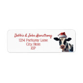 Kerst Small Business Holstein Santa Koe Dairy Etiket (Voorkant)