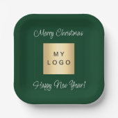 Kerst smaragd groen café bar business logo papieren bordje (Voorkant)