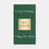 Kerst smaragd groen café bar business logo servet (Voorkant)