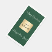Kerst smaragd groen café bar business logo servet (Hoek)