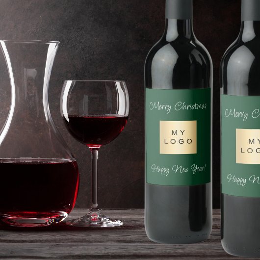 Kerst smaragdgroene business logo wijn etiket