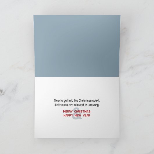 Kerst Smeltende Sneeuwman Humor Kaart (Binnen)