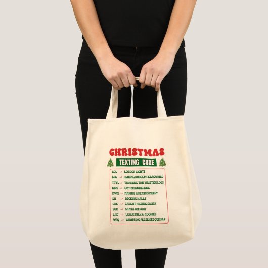 Kerst Sms Code Tote Bag (Voorkant (product))