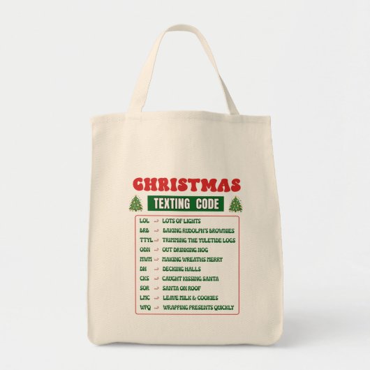 Kerst Sms Code Tote Bag (Voorkant)