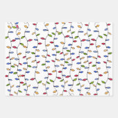 Kerst snaarlichten Waterverf Inpakpapier Vel (Voorkant)