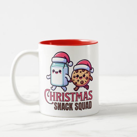 Kerst Snack Squad Kawaii Melk en Cookie Tweekleurige Koffiemok (Links)