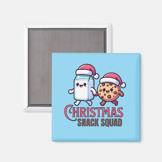 Kerst Snack Squad Melk en Cookie Magneet (Voorkant / Achterkant)
