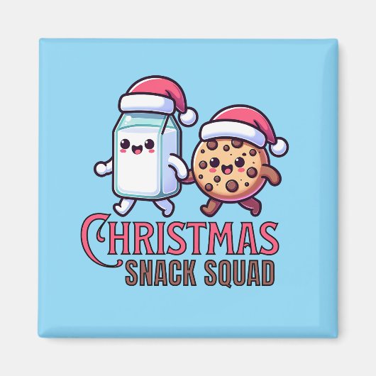 Kerst Snack Squad Melk en Cookie Magneet (Voorkant)