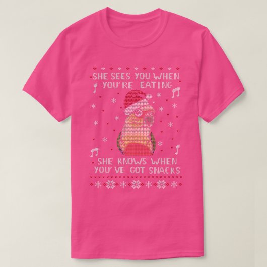 Kerst Snack Vrouw Ananas conure T-shirt (Design voorkant)