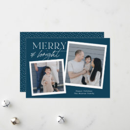 Kerst Snapshoot Fotokaart - marineblauw Feestdagenkaart