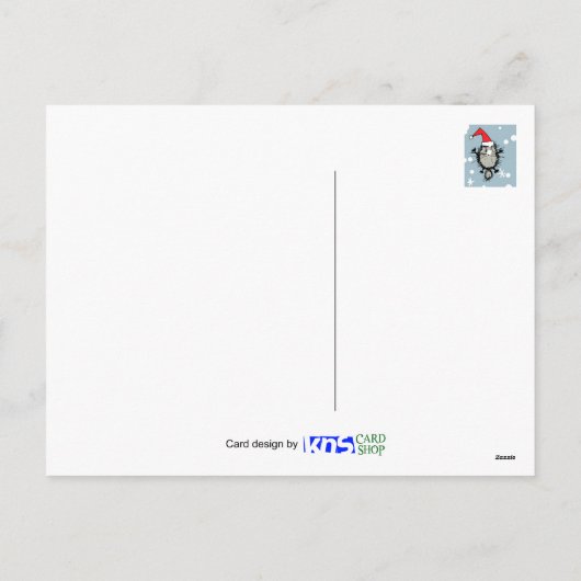 Kerst, sneeuw, cartoon, grappig feestdagenkaart (Achterkant)