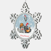 Kerst, sneeuw, cartoon, grappig tin sneeuwvlok ornament (Rechts)