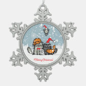 Kerst, sneeuw, cartoon, grappig tin sneeuwvlok ornament (Voorkant)