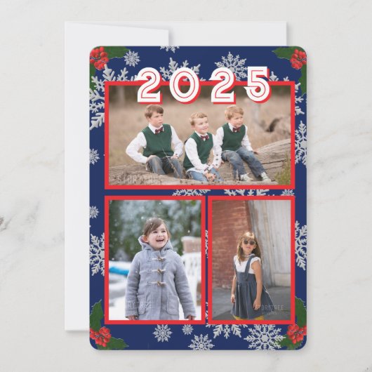 Kerst Sneeuw Foto Kerst Kaart (Voorkant)