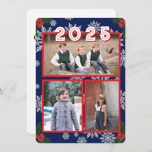 Kerst Sneeuw Foto Kerst Kaart (Voorkant / Achterkant)