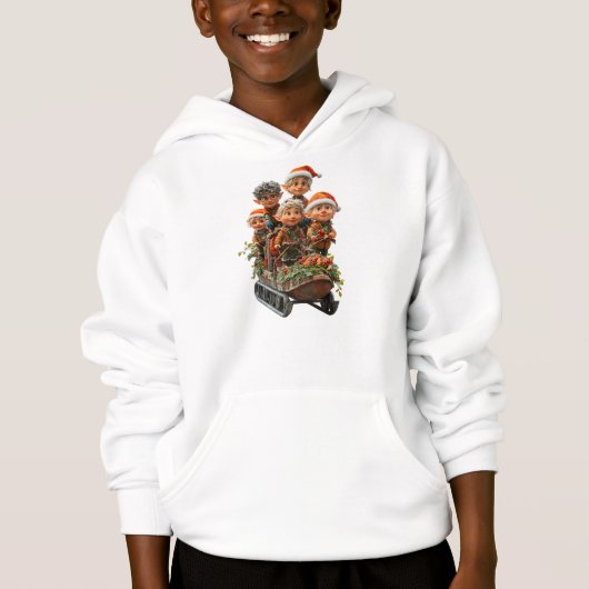 Kerst Sneeuw Fun Boy's Hoodie (Voorkant)