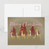 Kerst Sneeuw Herten Feestdagenkaart (Voorkant / Achterkant)