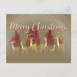 Kerst Sneeuw Herten Feestdagenkaart