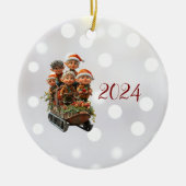 Kerst Sneeuw Leuk Keramisch Ornament (Voorkant)