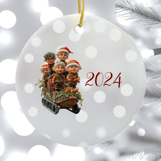 Kerst Sneeuw Leuk Keramisch Ornament