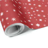 Kerst Sneeuw Rode Inpakpapier (Rol Hoek)