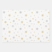 Kerst Sneeuw Vlokken Wrapping Sheet Set van 3 Inpakpapier Vel (Voorkant 3)