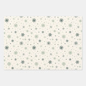 Kerst Sneeuw Vlokken Wrapping Sheet Set van 3 Inpakpapier Vel (Voorkant 2)