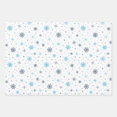 Kerst Sneeuw Vlokken Wrapping Sheet Set van 3 Inpakpapier Vel (Voorkant)
