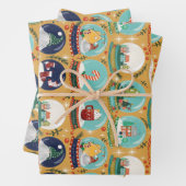 Kerst sneeuw-wereldbol Gnome/Gingerbread House// Inpakpapier Vel (In situ)